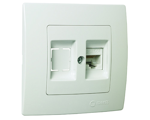 Розетка Makel Lillium Natural Kare комп'ютерна RJ45 cat. 5E білий (32001035)