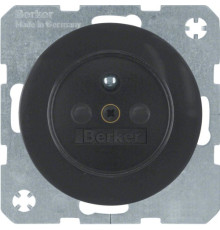 Розетка Berker з центральним з/к з зах.контактів, 16А/250В, чорна, R.1/R.3