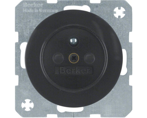 Розетка Berker з центральним з/к з зах.контактів, 16А/250В, чорна, R.1/R.3