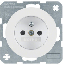 Розетка Berker з центральним з/к з зах.контактів, 16А/250В, пол. білизна, R.1/R.3