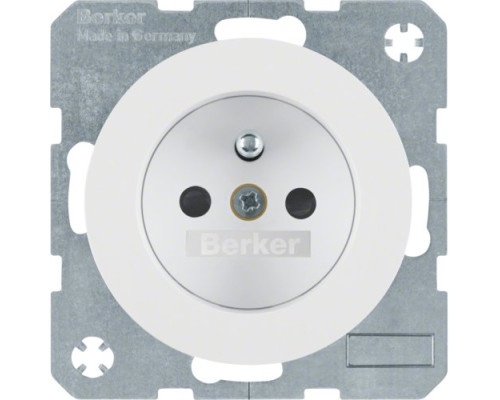 Розетка Berker з центральним з/к з зах.контактів, 16А/250В, пол. білизна, R.1/R.3