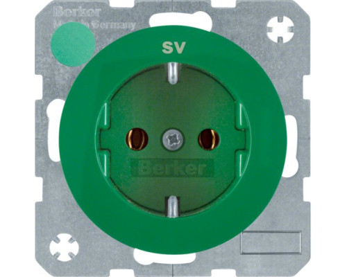 Розетка Berker з з/к червона з надписом SV, 16А/250В, R.1/R.3