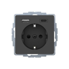 Розетка Berker з з/к 16А/250В + 2-поста USB A-С /3A антрацит Q.x · unknown · uk/rozetka-z-zk-16a250v-2husb-a-s-3a-antratsit-qx