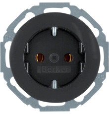Розетка Berker з з/к, 16А/250В, чорна, R.Classic