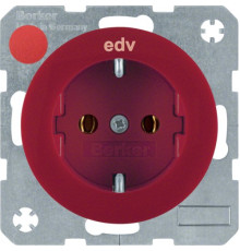 Розетка Berker з з/к червона з надписом EDV, 16А/250В, R.1/R.3