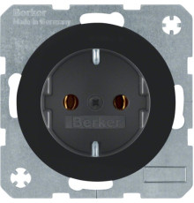 Розетка з з/к, гвинтові клеми, 16А/250В, чорна, R.x Berker 41432045