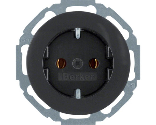 Розетка Berker з з/к з нахилом на 45град., 16А/250В, чорна, R.1/R.3