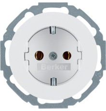 Розетка Berker з з/к з нахилом на 45град., 16А/250В, пол. білизна, R.1/R.3