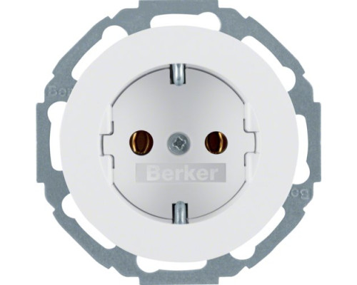 Розетка Berker з з/к з нахилом на 45град., 16А/250В, пол. білизна, R.1/R.3