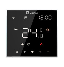 Терморегулятор програмний для теплої підлоги Castle AC602H (Чорний)