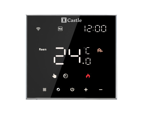 Терморегулятор програмний для теплої підлоги Castle AC602H (Чорний)