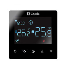 Терморегулятор програмний для теплої підлоги Castle AC606H (Чорний)