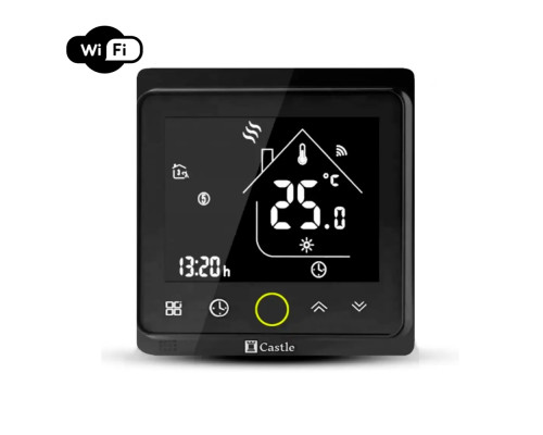 Терморегулятор програмний для теплої підлоги Castle АС603 VAB (Чорний) WI-FI