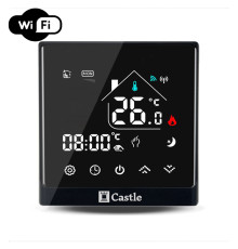Терморегулятор програмний для теплої підлоги Castle АС8400Н WI-FI Чорний