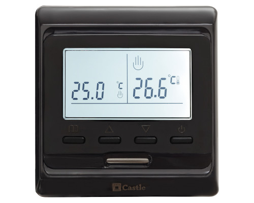 Терморегулятор програмний для теплої підлоги Castle E51 Black