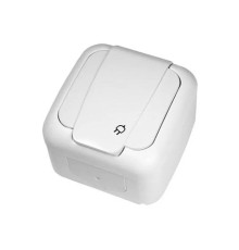 Розетка накладна з кришкою білий Viko Palmiye IP54