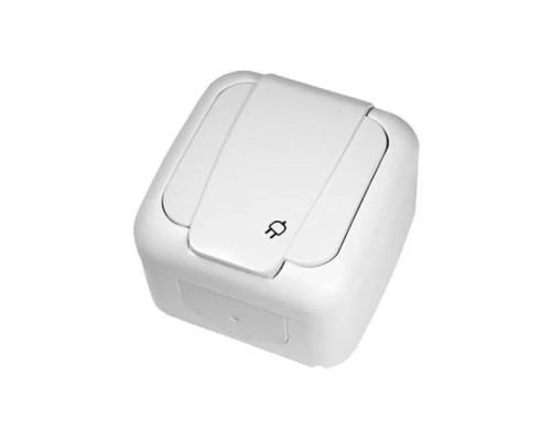 Розетка накладна з кришкою білий Viko Palmiye IP54
