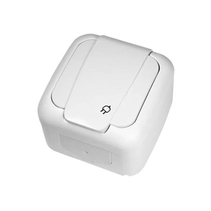 Розетка накладна з кришкою білий Viko Palmiye IP54 · VIKO · uk/rozetka-nakladna-z-krishkoyu-bila-viko-palmiye-ip54-90555408