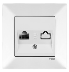 Розетка телефонна Viko Meridian RJ11 Cat.3 білий