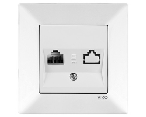Розетка телефонна Viko Meridian RJ11 Cat.3 білий