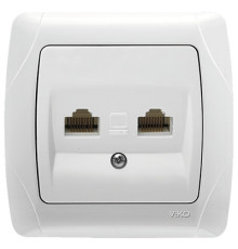 Розетка Viko Carmen комп'ютерна подвійна (2хRJ45 Cat5e) білий
