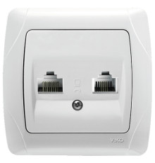 Розетка Viko Carmen комп'ютерна телефонна (RJ45 - RJ11) білий