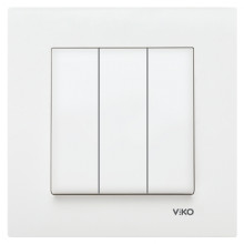 Вимикач 3-клавішний Viko Karre білий · VIKO · uk/vymykach-3-klavishnyj-viko-karre-bilyj