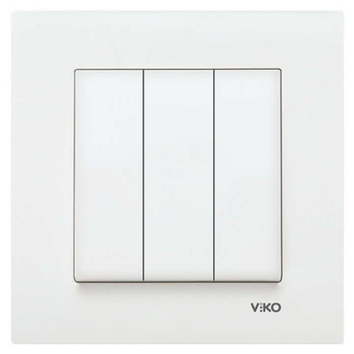 Вимикач 3-клавішний Viko Karre білий · VIKO · uk/vymykach-3-klavishnyj-viko-karre-bilyj