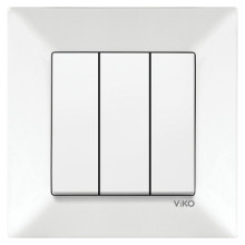 Вимикач 3-клавішний Viko Meridian білий · VIKO · uk/vymykach-3-klavishnyj-viko-meridian-bilyj