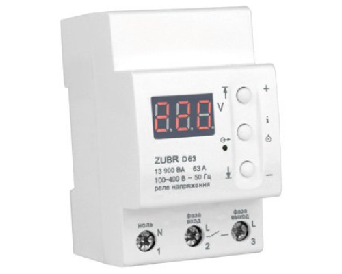 Реле контролю напруги DS Electronics ZUBR 63A (ZUBR-D63)