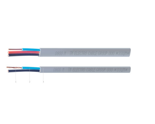 Кабель ЗЗКМ ВВГ-П нг 3x1.5мм² (ZZ-8090)