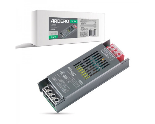 Блок питания для LED ленты Ardero LB008 24В 80Вт IP20 (80303)