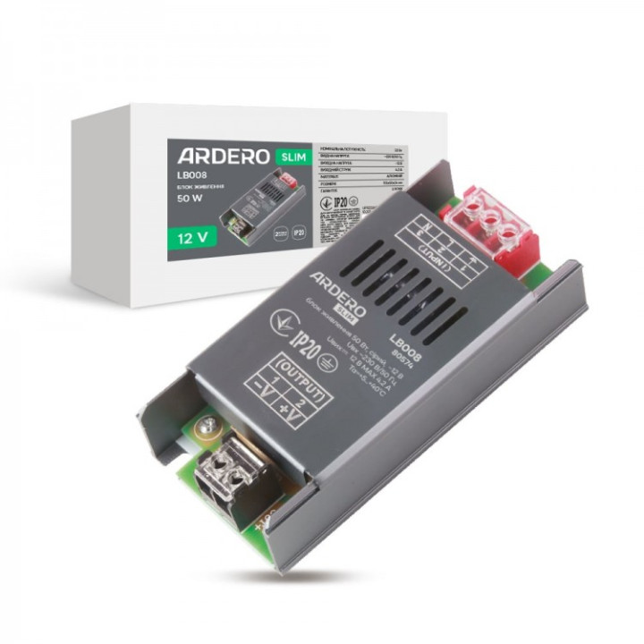 блок живлення для LED стрічки Ardero LB008 12В 50Вт · Ardero · feron-80574