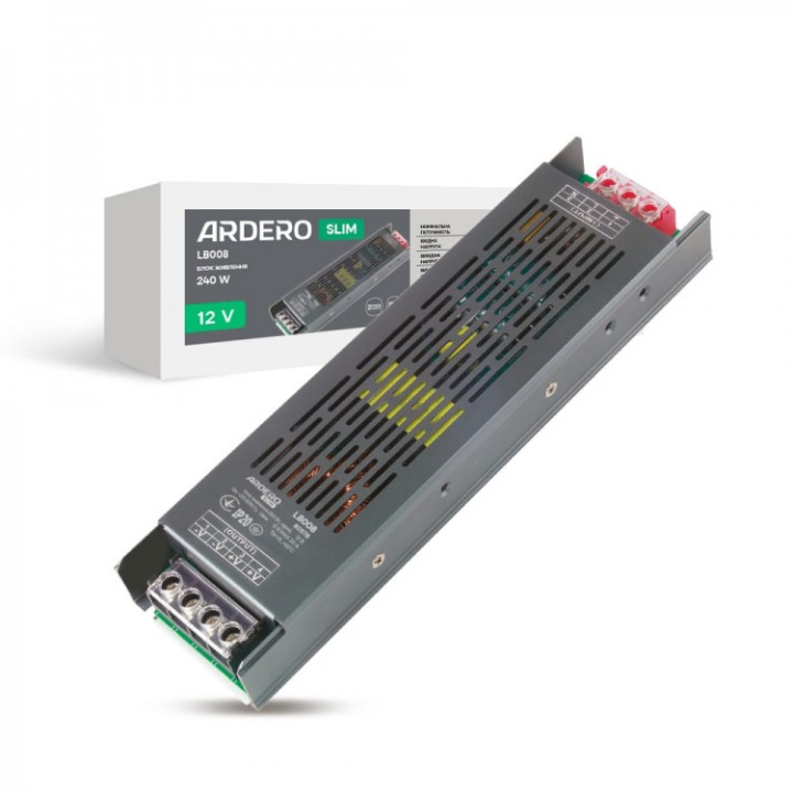 блок живлення для LED стрічки Ardero LB008 12В 240Вт · Ardero · feron-80578