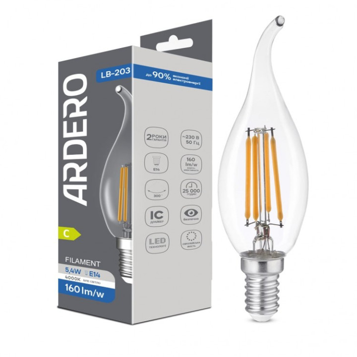 світлодіодна лампа Ardero LB-203 5,4Вт E14 4000K · Ardero · feron-80855