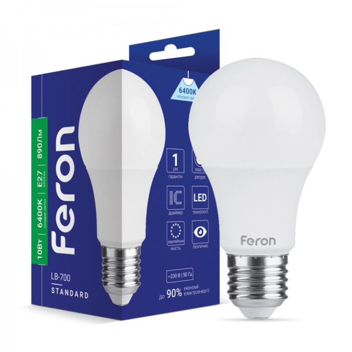 світлодіодна лампа Feron LB-700 10Вт E27 6400K · Feron · feron-01754