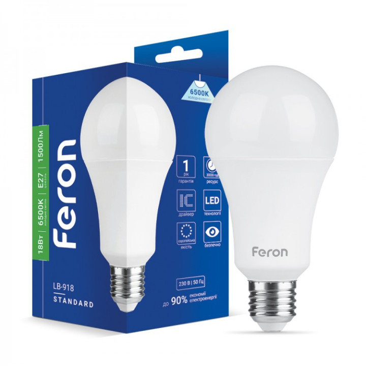 світлодіодна лампа Feron LB-918 18Вт E27 6500K · Feron · feron-01872