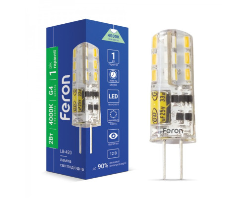 світлодіодна лампа Feron LB-420 2Вт 12V G4 4000K