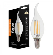 Светодиодная лампа Feron Filament LB-59 4Вт E14 2700K свеча на ветру