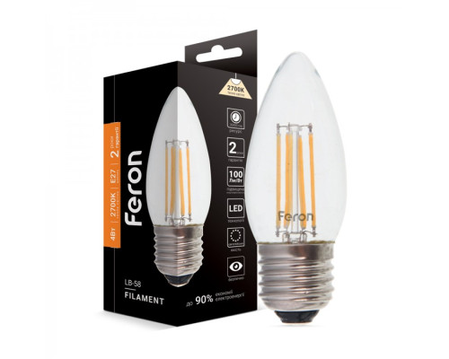 Светодиодная лампа Feron Filament LB-58 4Вт E27 2700K