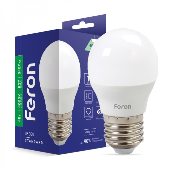 світлодіодна лампа Feron LB-380 4Вт E27 4000K · Feron · feron-25642