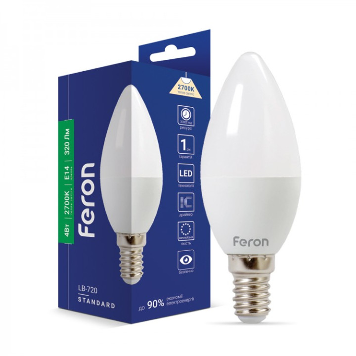 світлодіодна лампа Feron LB-720 4Вт E14 2700K · Feron · feron-25643