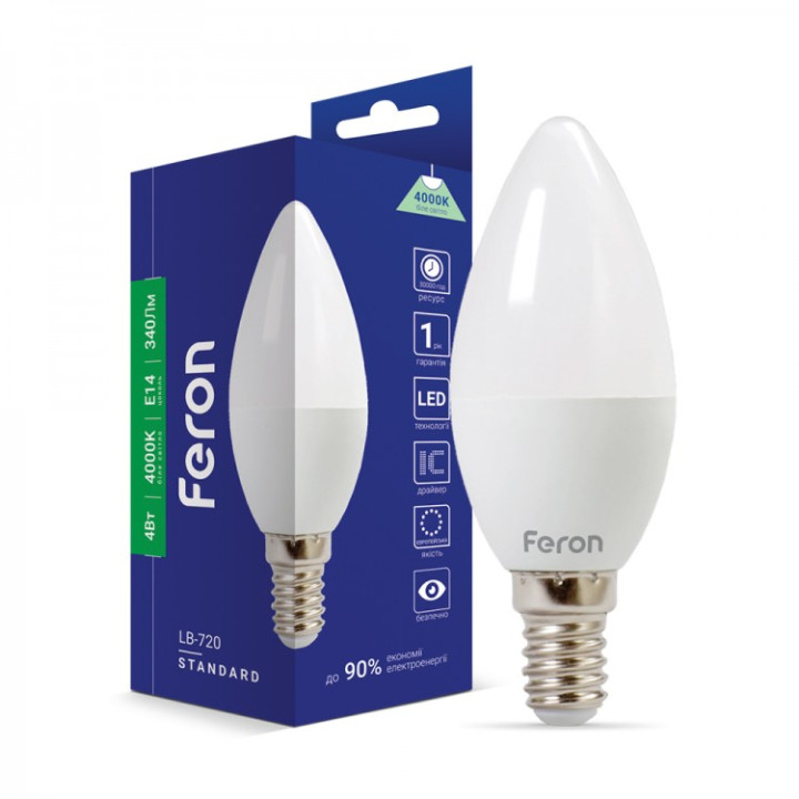 світлодіодна лампа Feron LB-720 4Вт E14 4000K · Feron · feron-25644