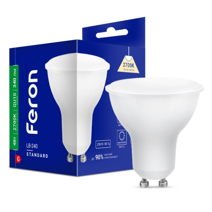 світлодіодна лампа Feron LB-240 4Вт GU10 2700K · Feron · feron-25744