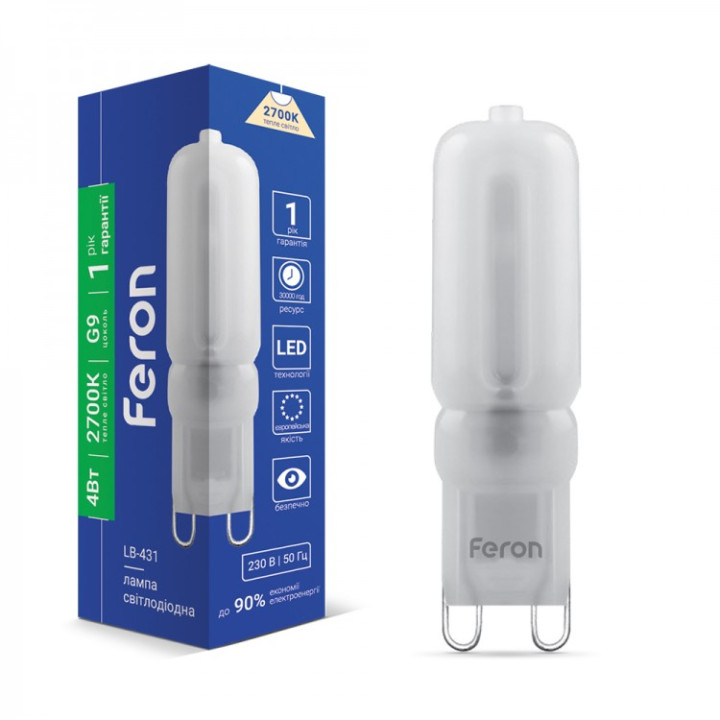світлодіодна лампа Feron LB-431 4Вт G9 2700K · Feron · feron-25755