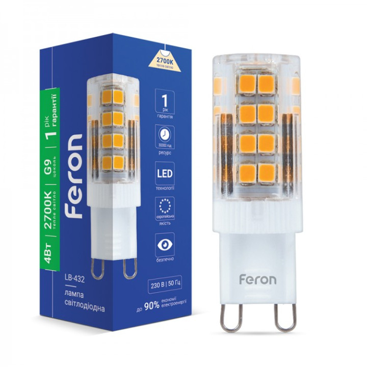 світлодіодна лампа Feron LB-432 4Вт G9 2700K · Feron · feron-25769