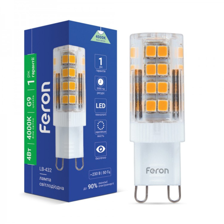 світлодіодна лампа Feron LB-432 4Вт G9 4000K · Feron · feron-25770