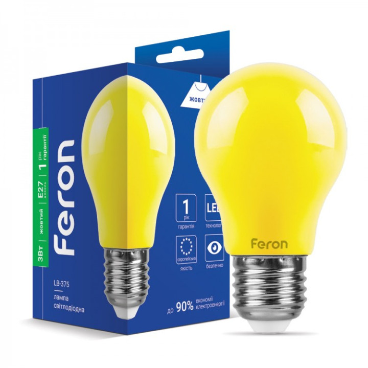 світлодіодна лампа Feron LB-375 3Вт E27 желтая · Feron · feron-25921