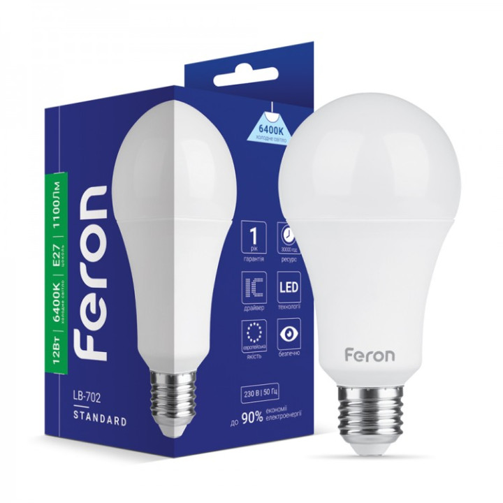 світлодіодна лампа Feron LB-702 12Вт E27 6400K · Feron · feron-25979