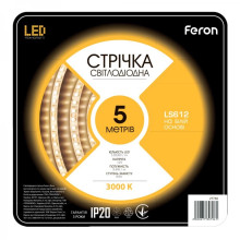 світлодіодна стрічка Feron LS612 12В 9.6Вт/м теплий білий · Feron · feron-27730